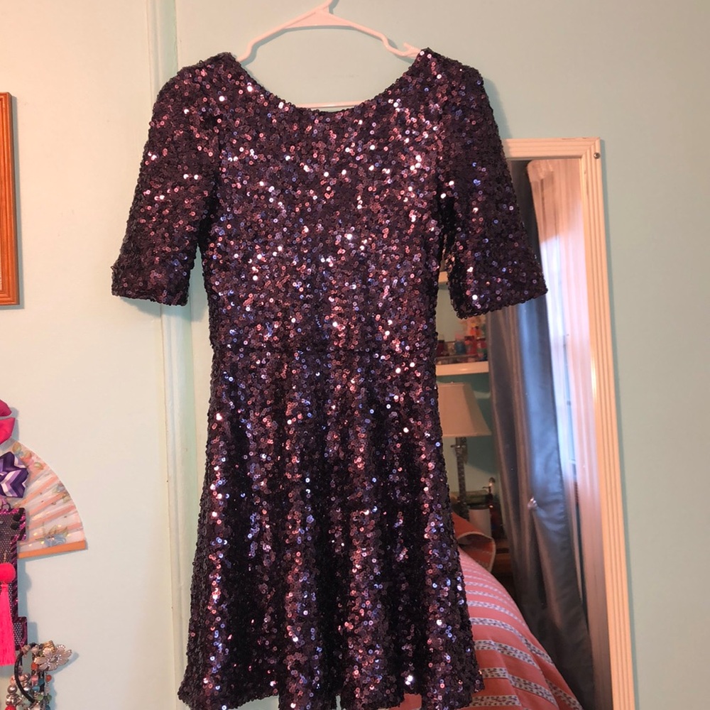 Purple sequin dress
